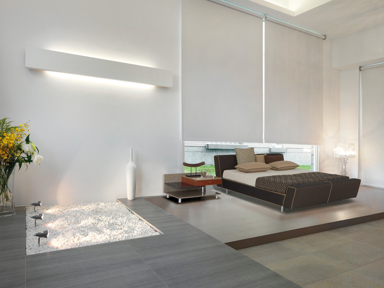 Double bed Chicago Bed with upholstered headboard and footboard, Il