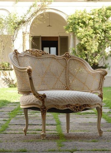 Armchair with upholstered seat, Boiserie Italia