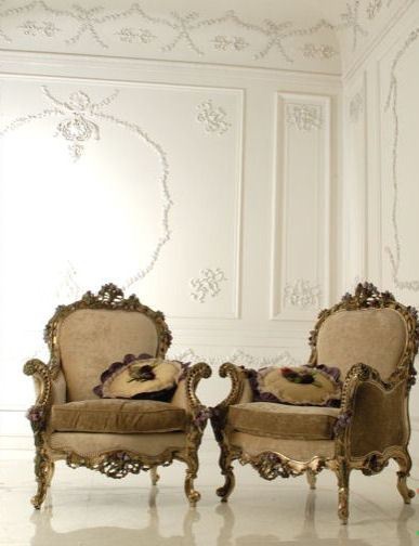 Armchair with upholstered seat, Boiserie Italia