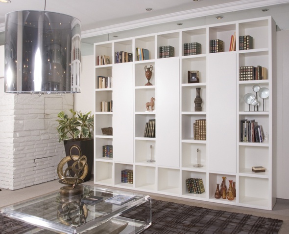 Modular system with open and closed shelves, Wama