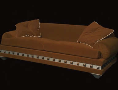 Two seater sofa with rounded armrests, Wama