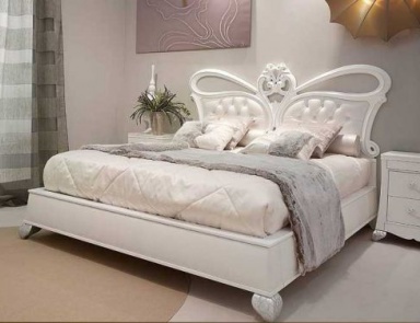 Double bed with shaped headboard, Valderamobili