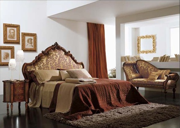 Double bed with high headboard, Volpi
