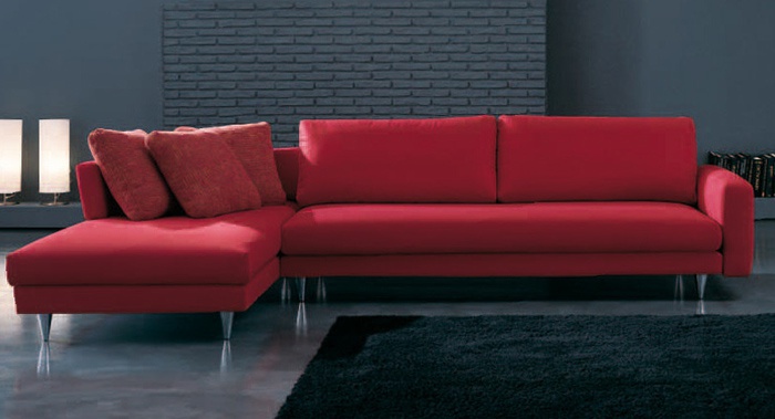 Corner sofa with metal legs, Socrate - Veneran