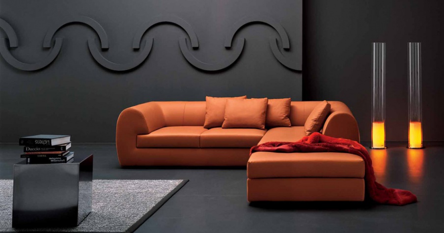 Corner sofa with a hidden frame, Futura - Veneran 