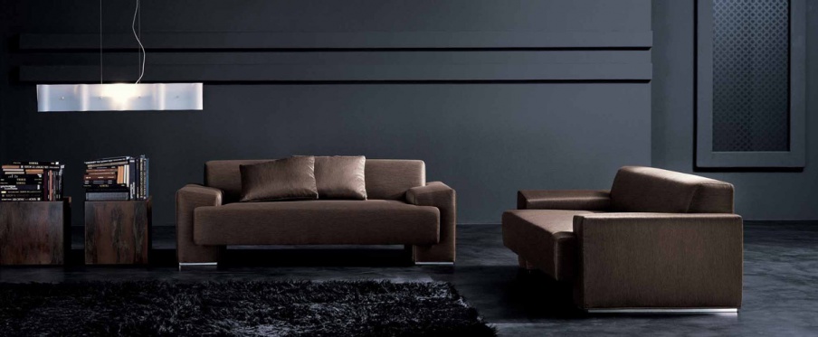 Double sofa bed on massive legs, Hall - Veneran