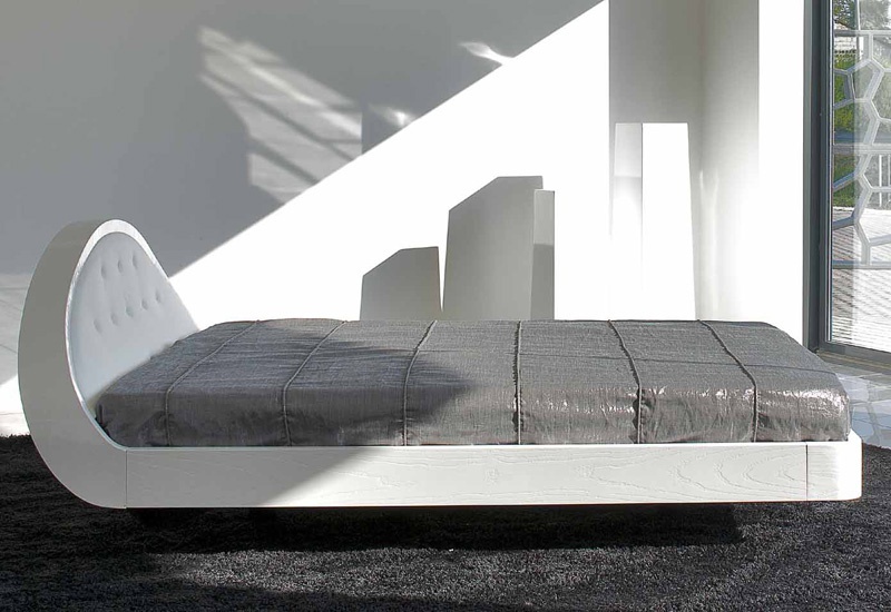 Double bed with a rounded headboard, Nido - Voltan