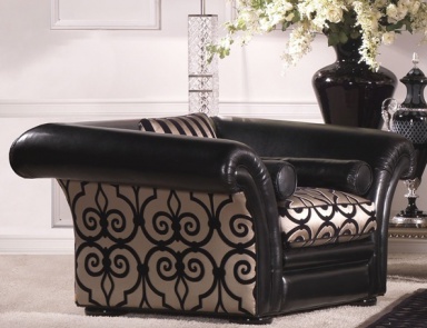 Chair with rounded armrests, armchair Eze - Zanaboni 