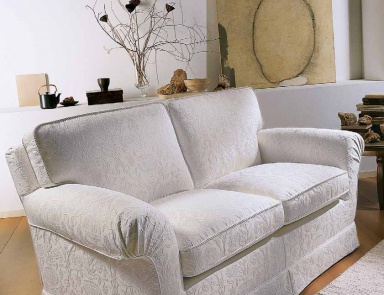 Two seater sofa with rounded armrests, Georgia - Zanaboni 