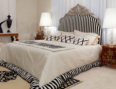 Double bed with upholstered headboard, the Canova - Zanaboni