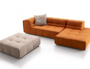 Pouf filled with polyurethane foam upholstered in fabric Tufty-Too B&B Italia