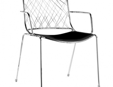 Stackable chair with armrests and metal frame Smile,Accademia