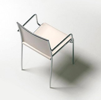 Stackable chair with frame made of stainless steel and seat in polypropylene, Alin, Accademia