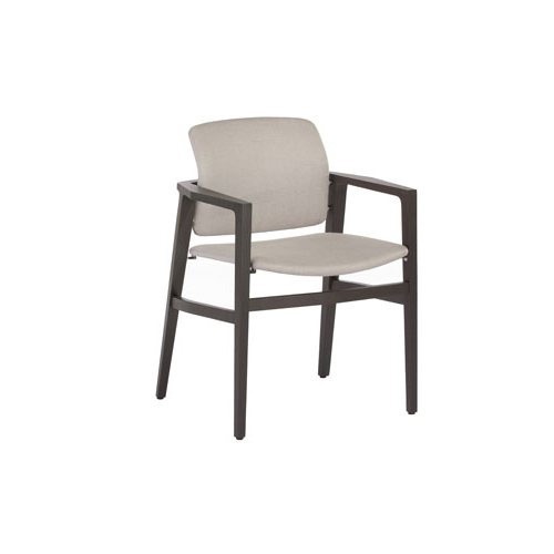 Chair with frame in solid wood and upholstery made of leather or textile Patio, Accademia