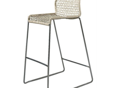Bar chair with stainless steel frame and seat in PVC or textile Vela, Accademia