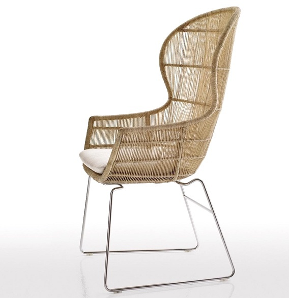 The chair is woven from plastic threads Crinoline, B&B Italia
