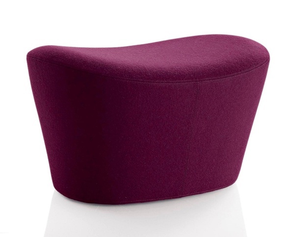 Pouf upholstered in leather or fabric, the Grande Papilio by B&B Italia