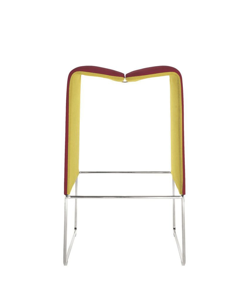 The bar stool on the basis of chrome-plated metal Lazy 05, B&B Italia