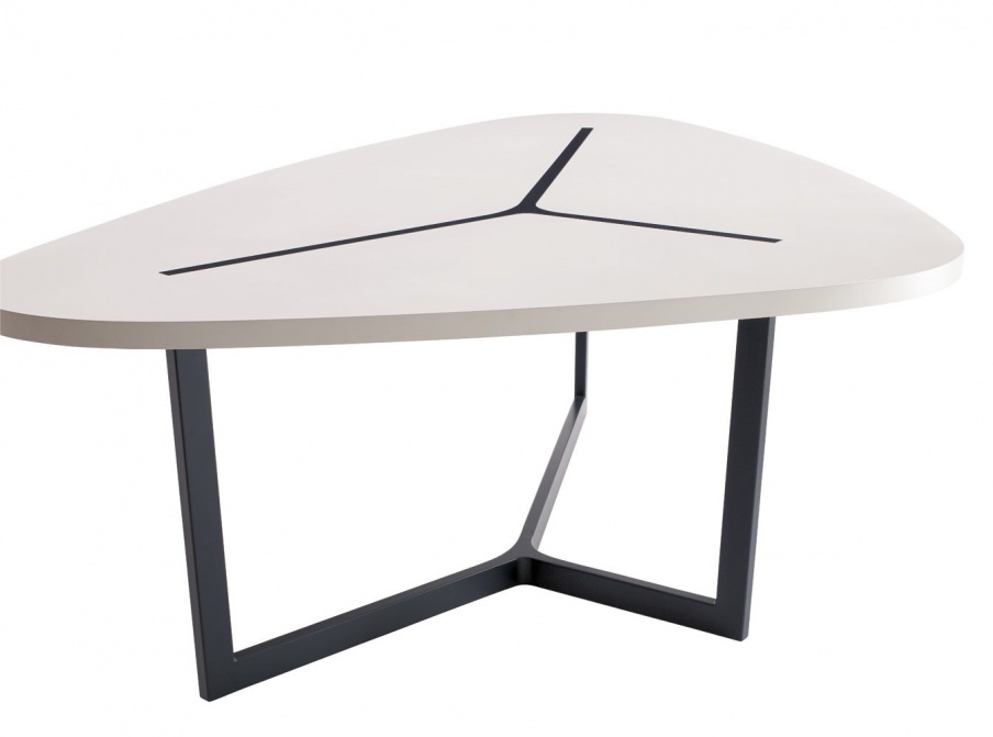 Dining table on metal frame with MDF countertop Seven, B&B Italia