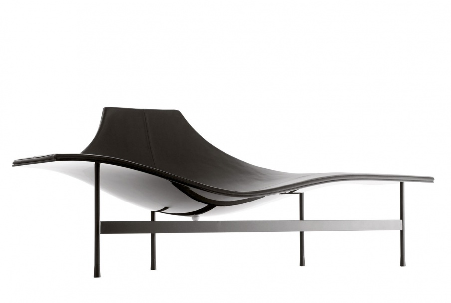 The bed on the frame made of metal with plastic seat and back Terminal, B&B Italia