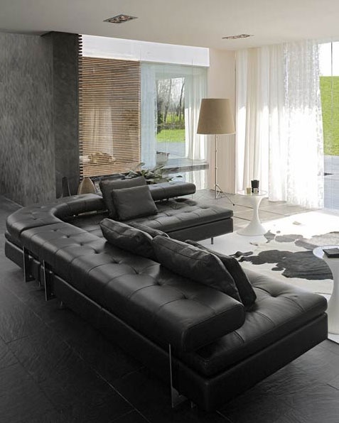 Corner sofa with metal legs, Tonin casa