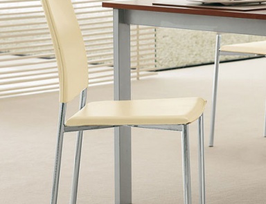 Chair in leather upholstery, Tonin casa