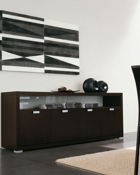 Wooden chest of drawers on low legs, Tonin casa