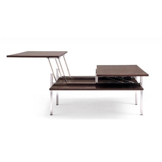 Coffee table with frame made of metal top made of solid oak and shelves made from particleboard Mr. Handy Acerbis International 