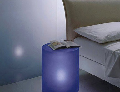 Bedside table with a cylinder of thick glass Murano, Acerbis International
