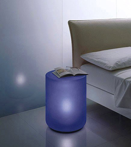 Bedside table with a cylinder of thick glass Murano, Acerbis International
