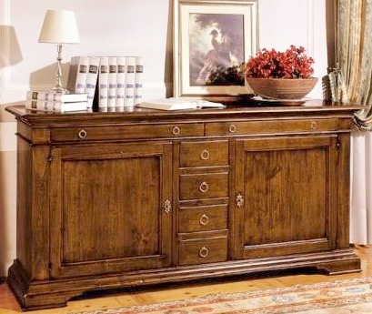 Sideboard in solid walnut, Moletta Mobili