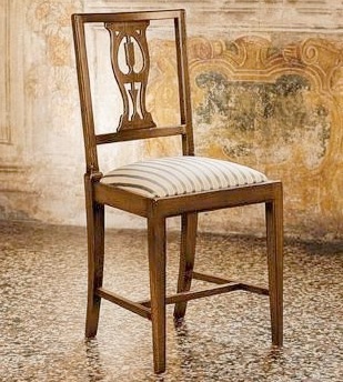 Chair with frame of solid walnut and the upholstery of textile fabric A834, Moletta Mobili