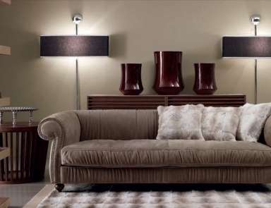 Sofa on figured legs Willy, Ulivi