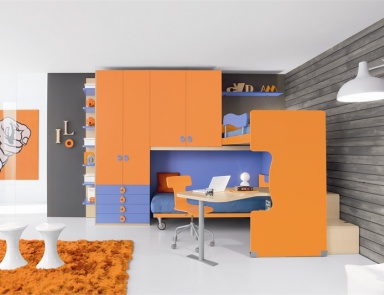 Wall children of chipboard and melamine, Julia Arredamenti (Italian baby)