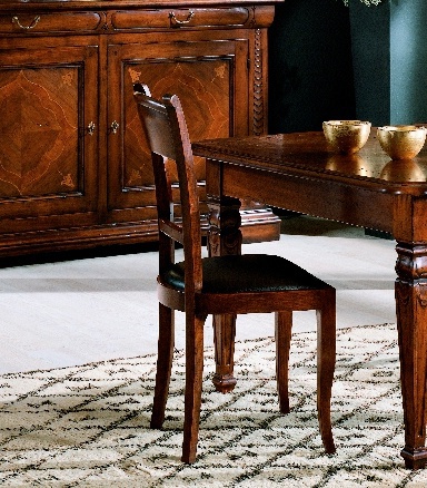 The chair with the frame made of solid cherry upholstered Leonardo, Bamax