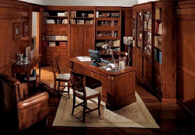 Desk on a frame of solid cherry and Linden London, Bamax