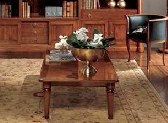 Rectangular coffee table on a frame of solid cherry and beech Style Lord, Bamax