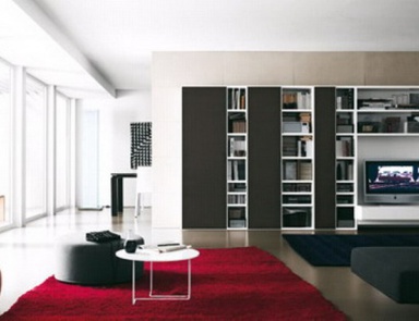 Modular system for the TV in the finish with lacquer or veneer, Novamobili