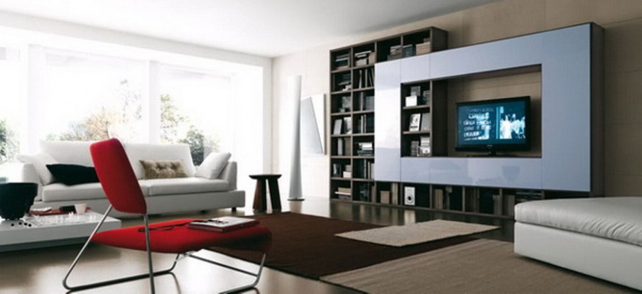 Wall with space for TV, Novamobili