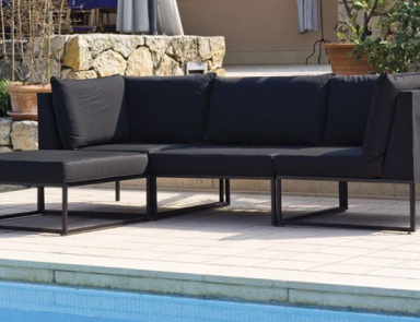 Modular sofa in leather upholstery, Oliver B