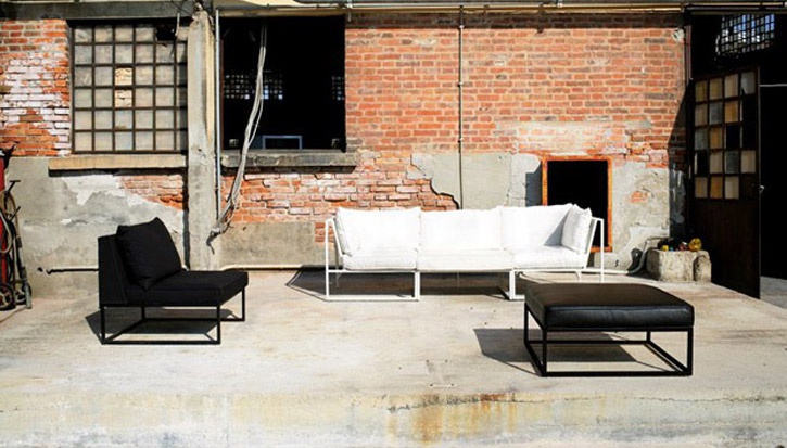 Modular sofa in leather upholstery, Oliver B