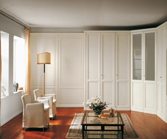 Wardrobe modular on a frame of solid fir and MDF Louvre, Benedetti