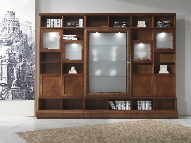 A bookcase with open and closed shelves, Carpanelli Luxury furniture MR