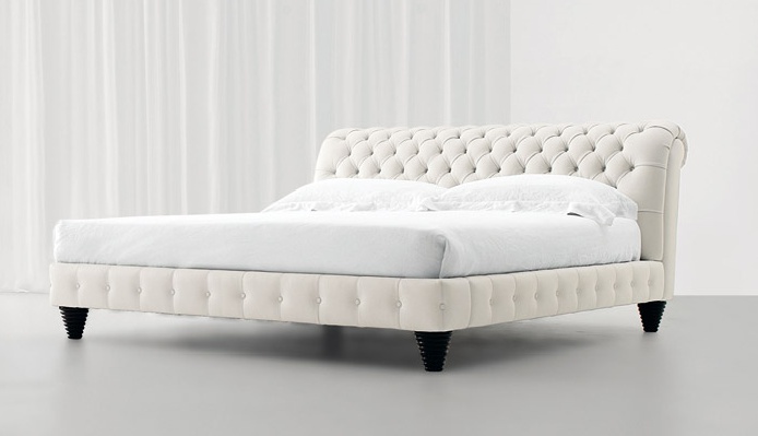 Double bed with a rounded headboard, Contempo