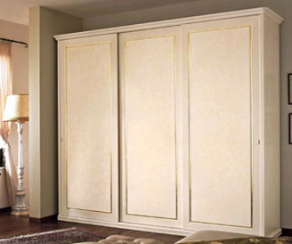 Wardrobe with sliding doors on the frame of tamborito Selene, Benedetti