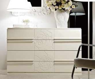 A chest of drawers on a frame of solid wood, MDF or tamburino Tuareg, Benedetti