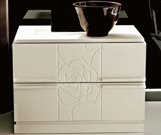 Nightstands bedside on a frame of solid wood, MDF or tamburino Tuareg, Benedetti