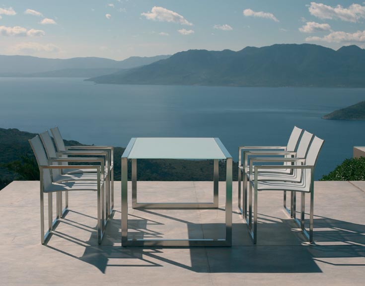 Dining set on a frame of metal, Royal Botania