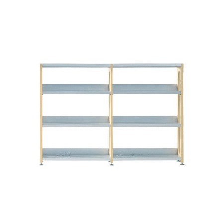 Rack with sides in the finish laminate shelves and aluminium alpha3 Alpha, Alias