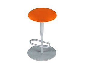 Bar stool with frame in painted steel and seat in plywood and polyurethane foam Atlas, Alias